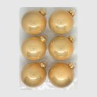 Champagne pezsgőszínű üveg karácsonyi gömb szett 6*8cm