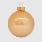 Champagne pezsgőszínű üveg karácsonyi gömb szett 6*8cm