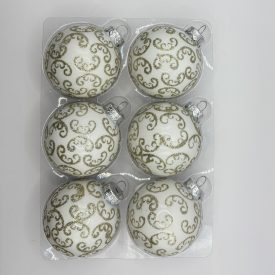   Winter Ornaments kézzel festett üveg karácsonyi gömb szett 6*7cm