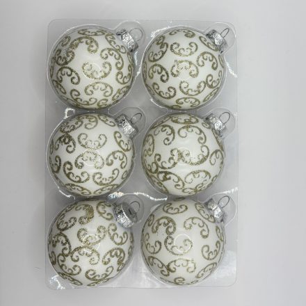Winter Ornaments kézzel festett üveg karácsonyi gömb szett 6*7cm