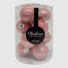 Powder Rose rózsaszín üveggömb szett átlátszó hengeres csomagolásban (12×6 cm).