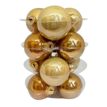 Gold üveg karácsonyi gömb szett arany 12*6cm