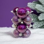 Purple üveg karácsonyi gömb szett 12*6cm