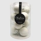 White matt fehér üveg karácsonyi gömb szett 12*6cm