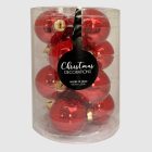 Red Shiny fényes piros üveggömb készlet átlátszó henger dobozban