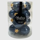 Midnight Blue kék üveg karácsonyi gömb szett átlátszó henger alakú csomagolásban