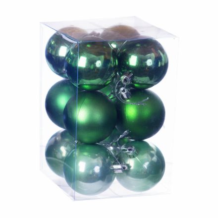 Türkizzöld műanyag gömb szett 12x6cm