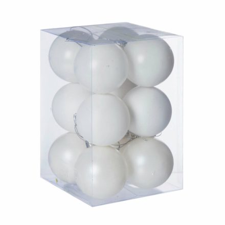 Fehér műanyag gömb szett 12x6cm
