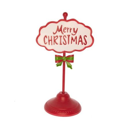 Fém tábla Merry Christmas felirattal 39cm