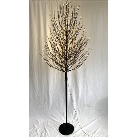 Fekete fa 300 LED világítással melegfehér 120cm fekete