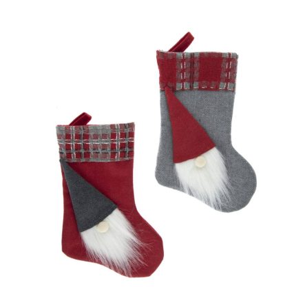 Textil zokni akasztós 30cm szürke vagy piros