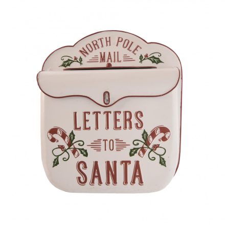 Postaláda Letters to Santa felirattal fém 31x9x35 cm