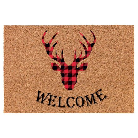 Lábtörlő szarvasfejjel, "Welcome" felirattal 40x60 cm