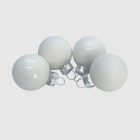 Négy darab fehér üveg karácsonyi gömb fényes és matt kombinációban (3 cm).