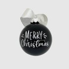 Fényes fekete üveggömb egyedi felirattal 8cm 